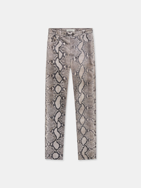 SLIM JEANS IN NATURAL PYTHON LEATHER