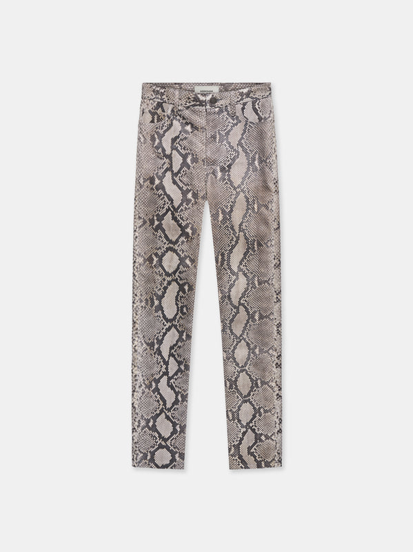SLIM JEANS IN NATURAL PYTHON LEATHER