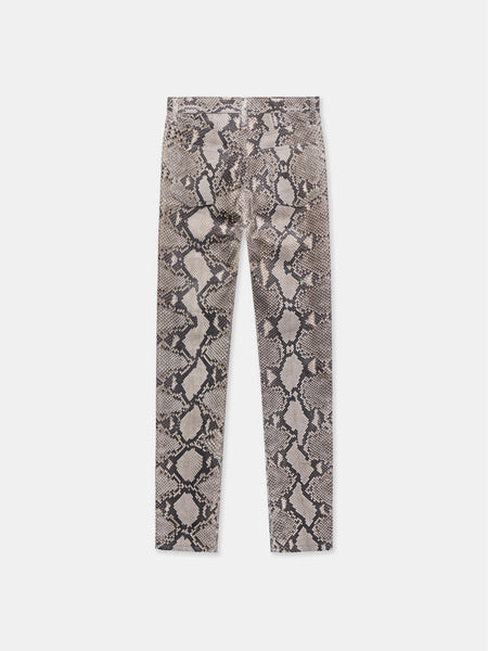 SLIM JEANS IN NATURAL PYTHON LEATHER