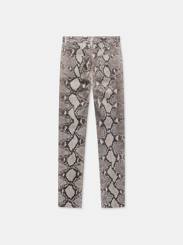 SLIM JEANS IN NATURAL PYTHON LEATHER