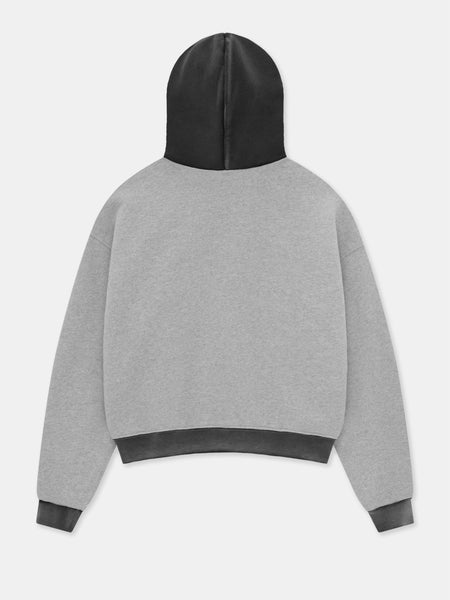 BIRD CREST HOODIE IN HEATHER GREY/VINTAGE BLACK