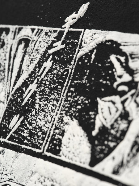 COMIC BOOK HOODIE IN WASHED BLACK
