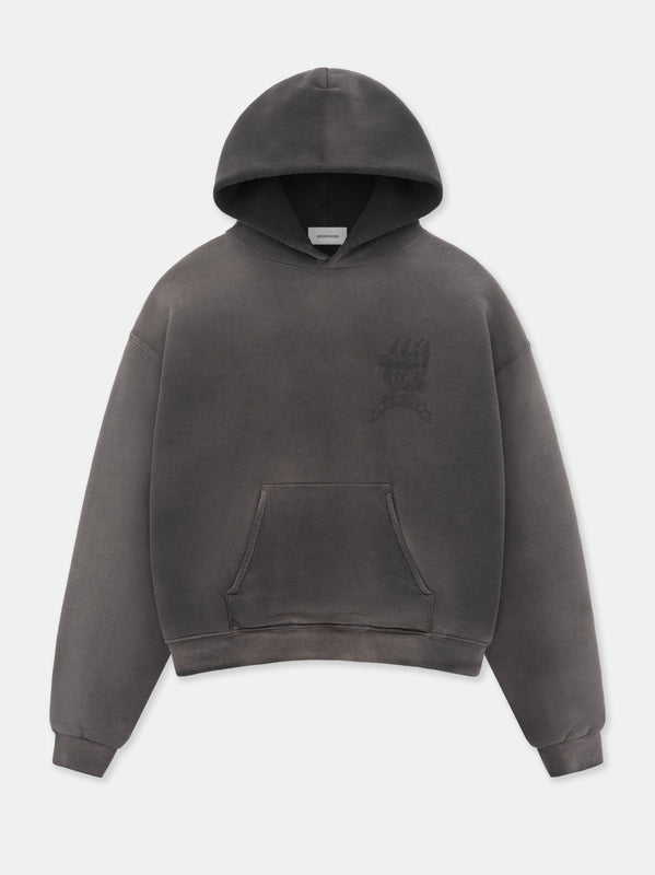 BIRD CREST HOODIE IN VINTAGE BLACK
