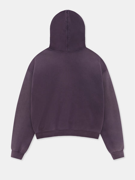 SCRIPT LOGO HOODIE IN FADED PURPLE