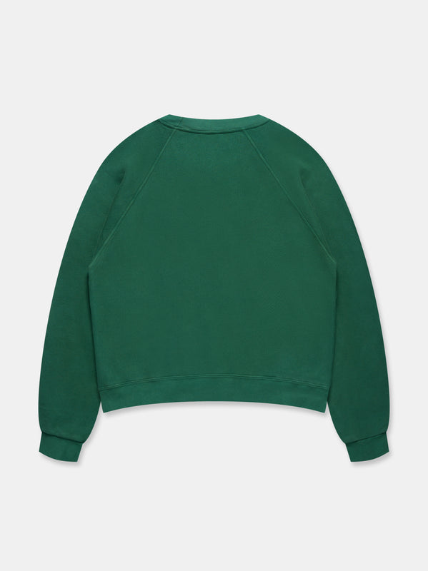 DOUBLE LOGO CREWNECK SWEATSHIRT IN RACING GREEN
