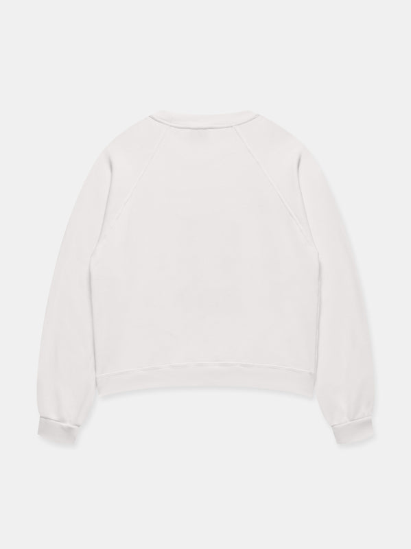 COLLAGE FLYER CREWNECK SWEATSHIRT IN WHITE
