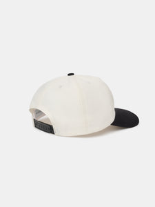 LE CORB CAP IN CREAM/BLACK WOOL GABARDINE