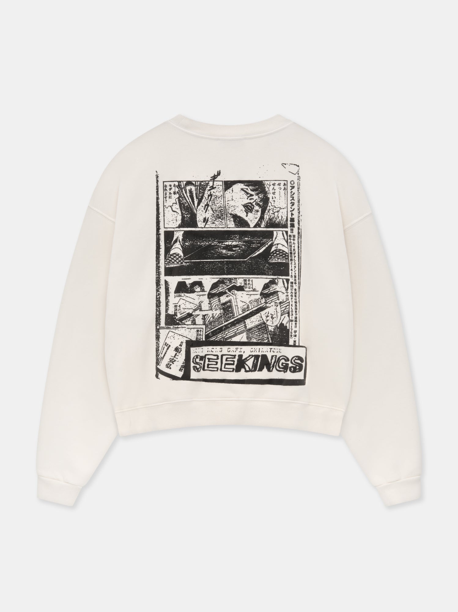 COMIC BOOK CREWNECK IN ARCHIVE WHITE