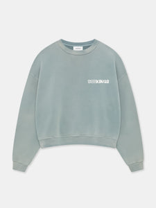 COMIC BOOK CREWNECK IN FADED ICE BLUE