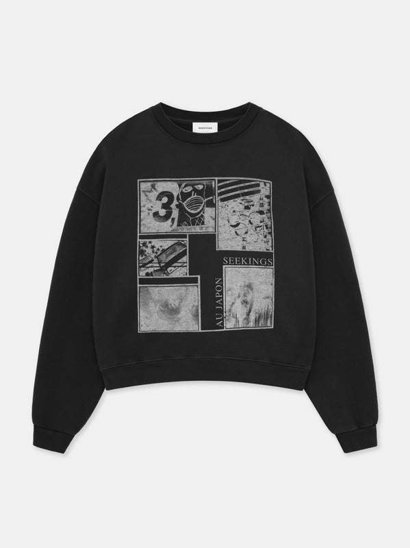 AU JAPON CREWNECK IN WASHED BLACK