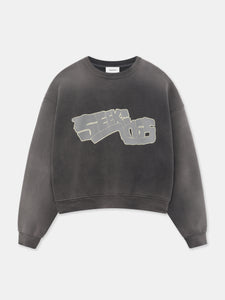 SCRIPT LOGO CREWNECK IN VINTAGE BLACK