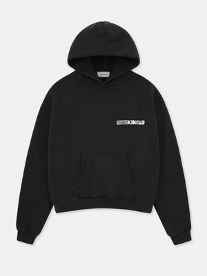 COMIC BOOK HOODIE IN WASHED BLACK