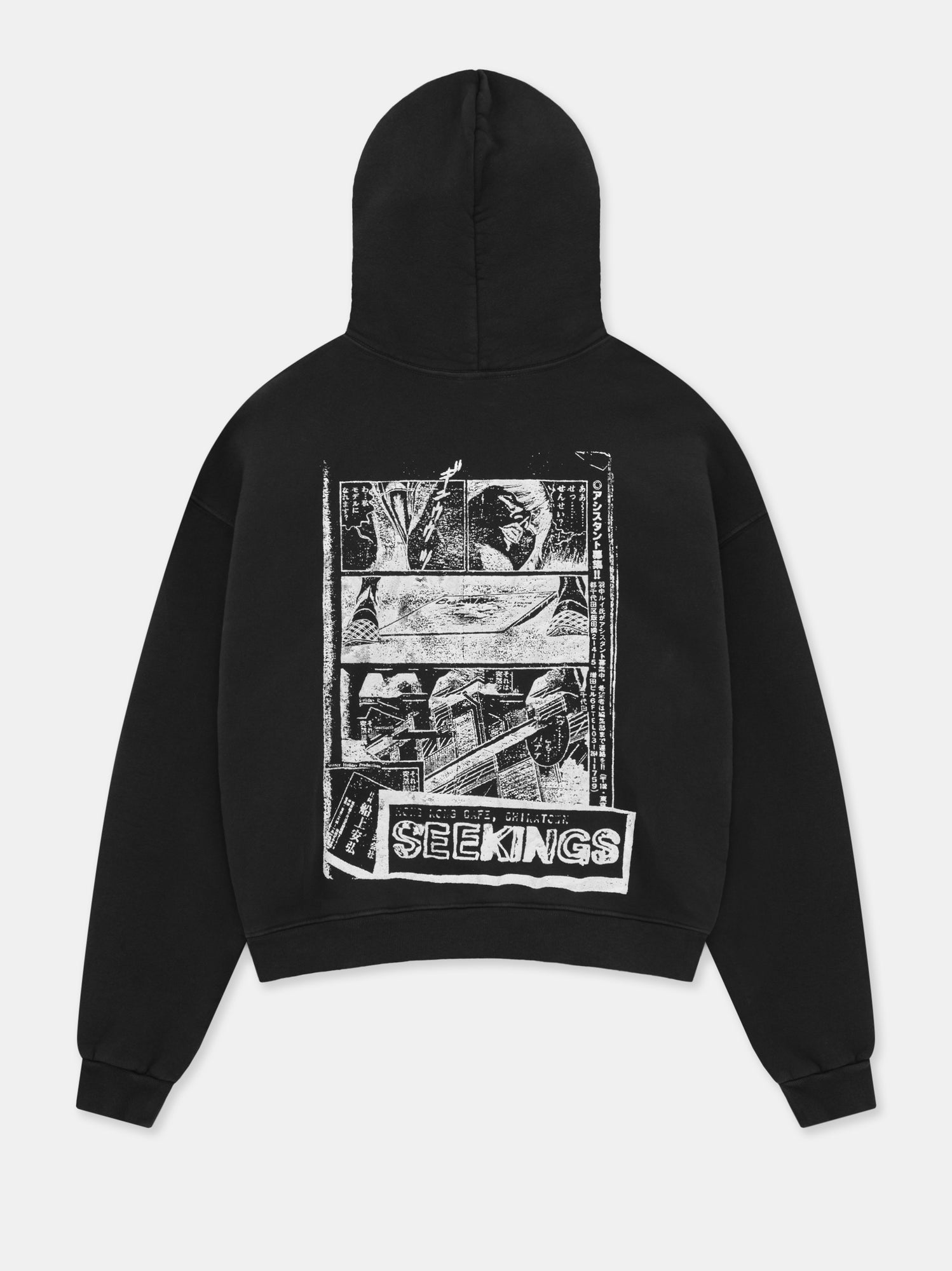 COMIC BOOK HOODIE IN WASHED BLACK