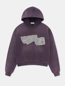 SCRIPT LOGO HOODIE IN FADED PURPLE