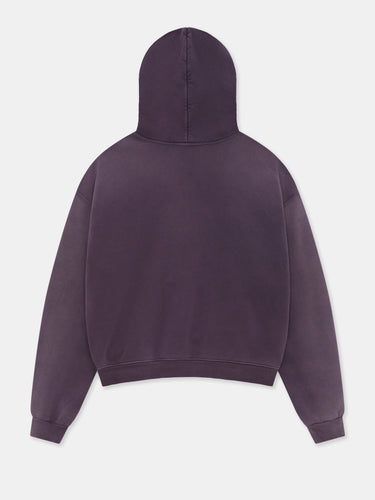 SCRIPT LOGO HOODIE IN FADED PURPLE