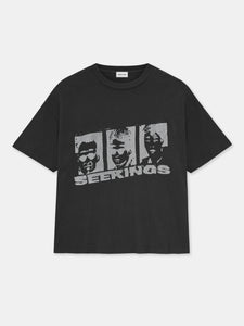 FACES T-SHIRT IN WASHED BLACK