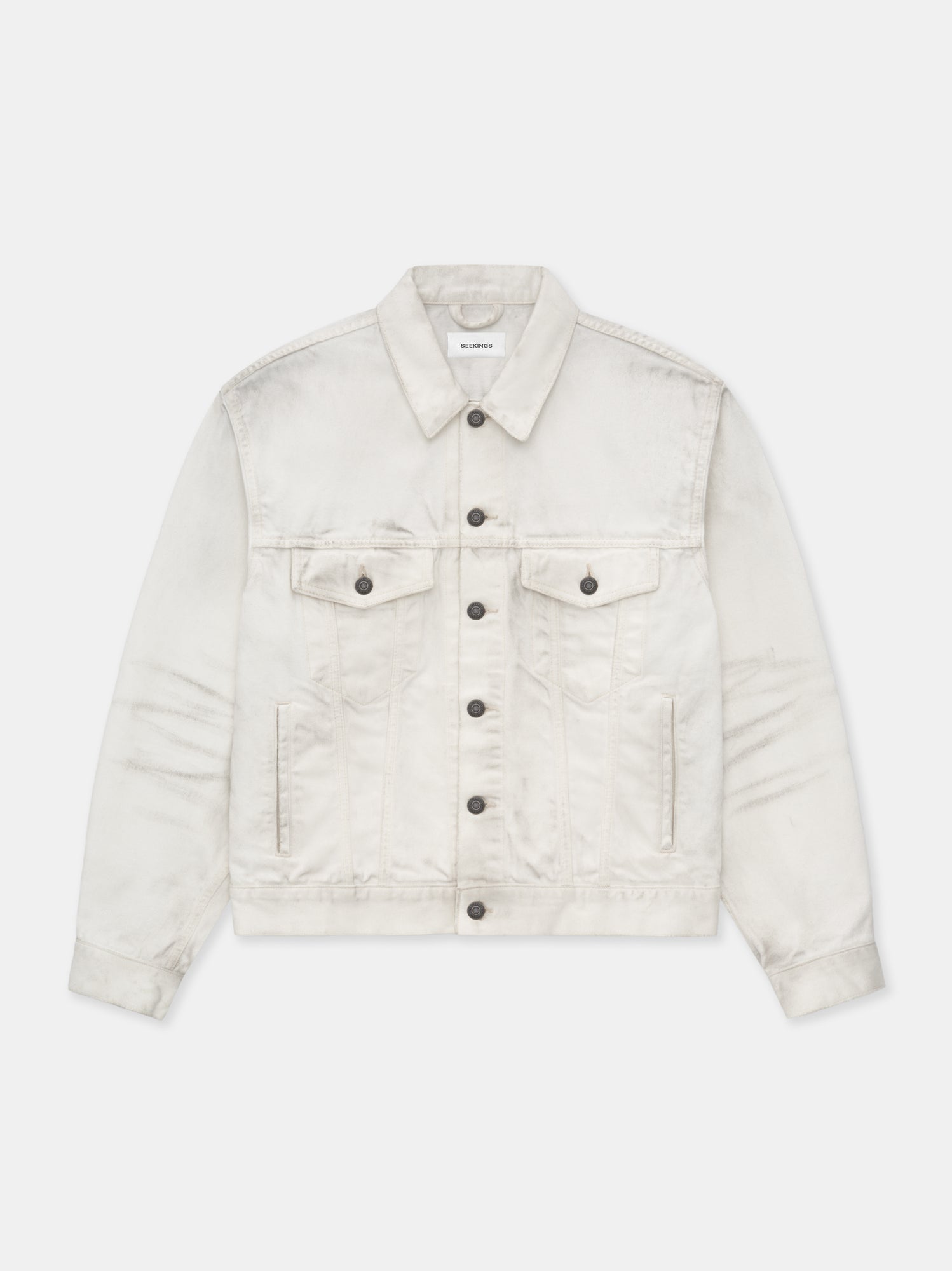 TRUCKER JACKET IN DIRTY WHITE DENIM