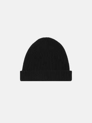 CASHMERE BLEND BEANIE IN BLACK