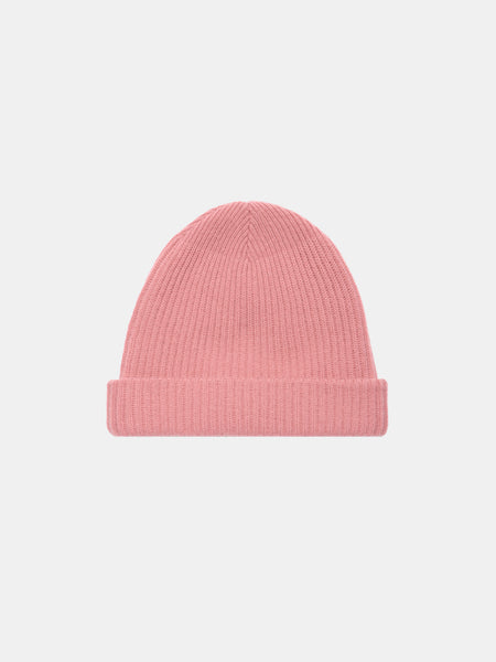 CASHMERE BLEND BEANIE IN DUSTY PINK