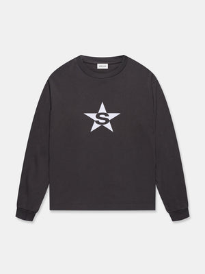 S-STAR LONG SLEEVE T-SHIRT IN VINTAGE WASHED BLACK