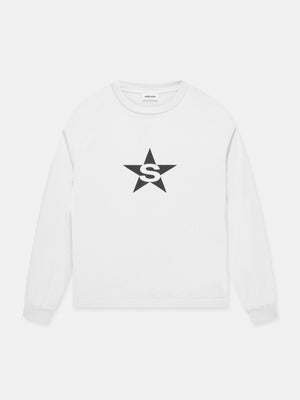 S-STAR LONG SLEEVE T-SHIRT IN PURE WHITE