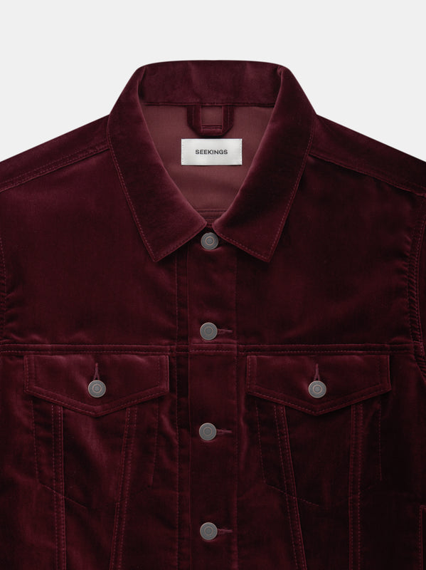 Velour on sale trucker jacket