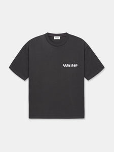 DOUBLE LOGO T-SHIRT IN WASHED BLACK